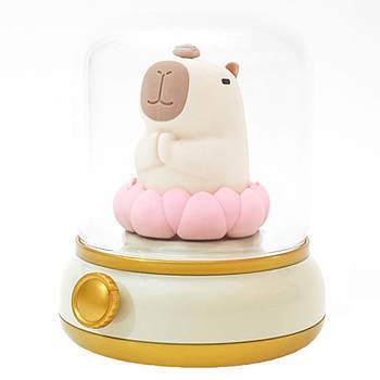 Нічник Capybara and Lotus Белый