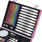 Набір для малювання дитячий з кейсом (57шт) від 4 років, Art Set, Рожевий / Набір для дитячої творчості, фото 4