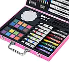 Набір для малювання дитячий з кейсом (57шт) від 4 років, Art Set, Рожевий / Набір для дитячої творчості, фото 5