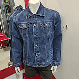 Куртка джинсова чоловіча класична укорочена піджак L синя, фото 6