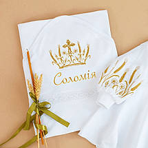 Білі крижми, Крижма інтерлок куточок, Бавовняна дитяча крижма на хрещення, фото 5