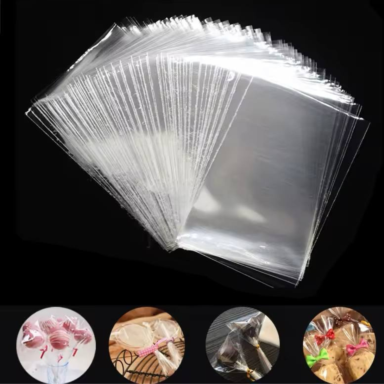 Пакети поліпропіленові bopp 15x20 см 100 шт пакет прозорий без клейового клапана, фото 1