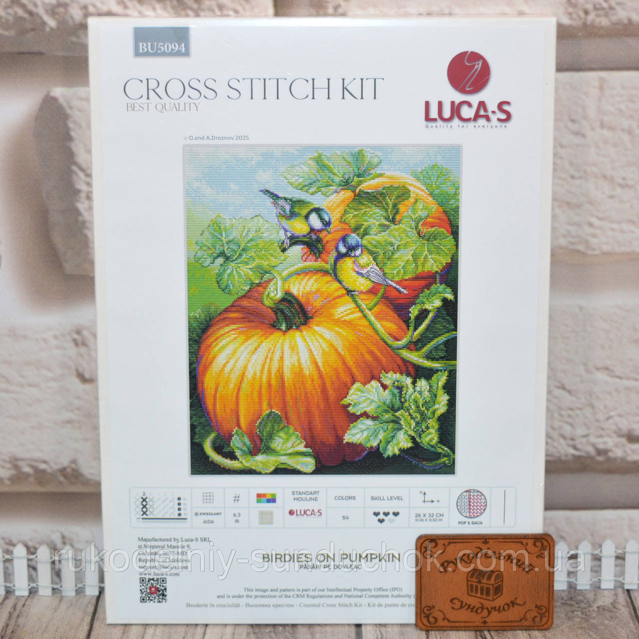 Набір для вишивання хрестом "Luca-s" BU5094 Птахи на гарбуз, фото 1