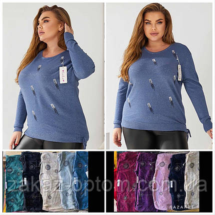 Светр жіночий батал люрекс оптом (54-56) Китай-140958, фото 1