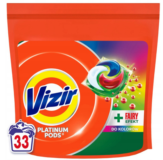 Капсули для прання Vizir Platinum PODS Color + Fairy Effect 33 шт 8700216200127