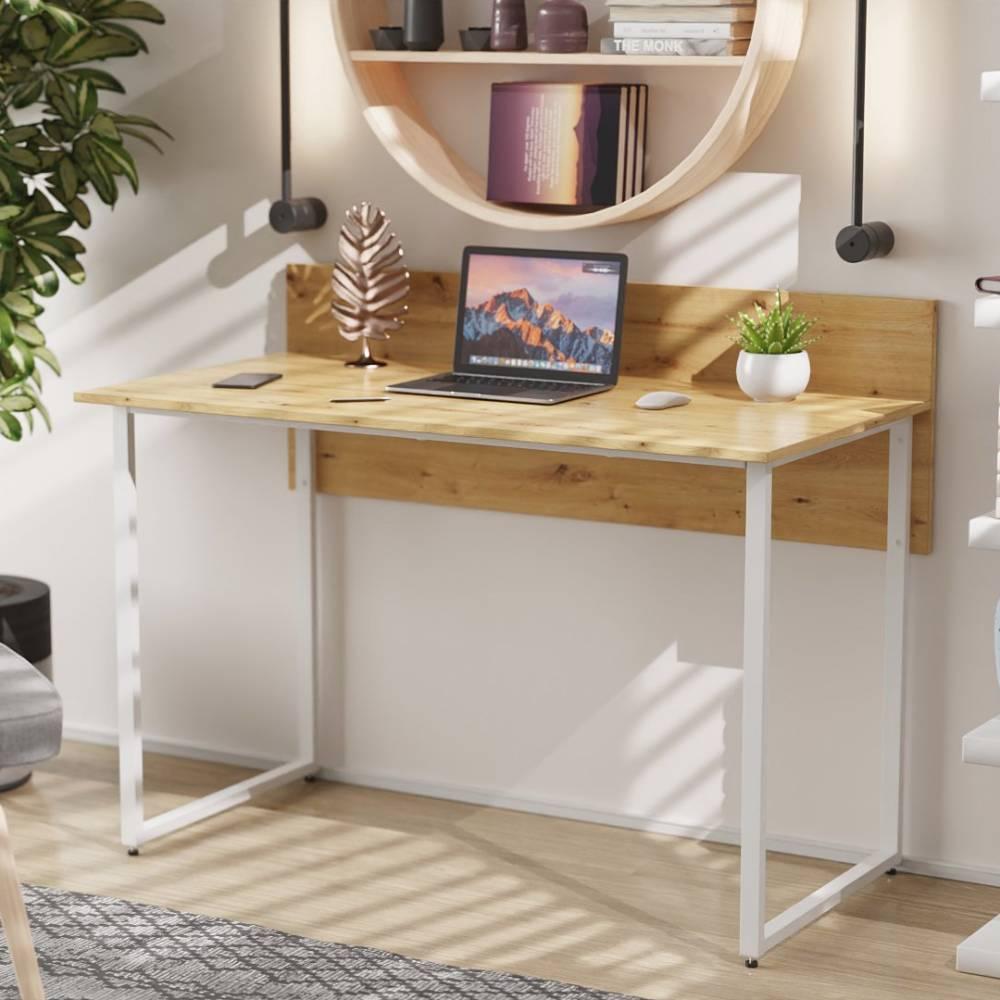 Комп'ютерний стіл Ferrum-decor Скай 75x140x60 білий ДСП Дуб Сан-Марино 16мм (FRD-101084)