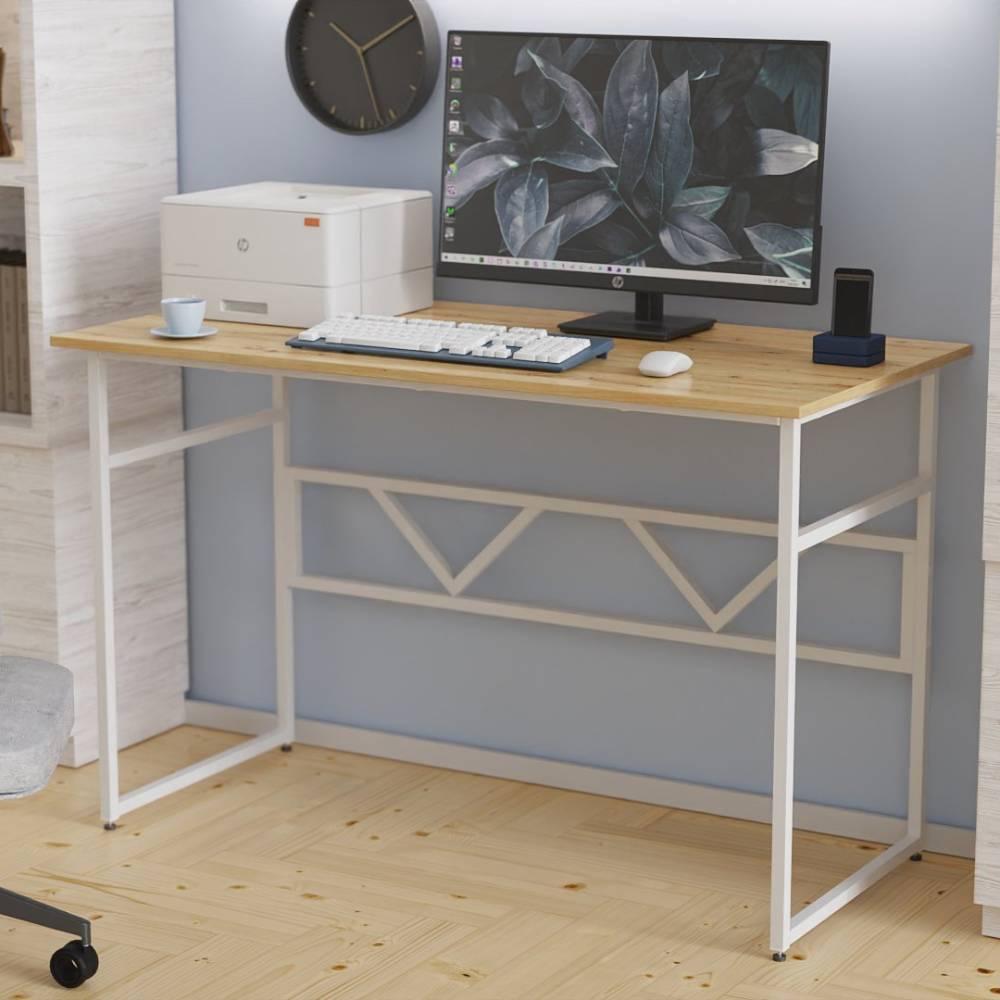 Комп'ютерний стіл Ferrum-decor Раян 75x140x60 білий ДСП Дуб Сан-Марино 16мм (FRD-101144)