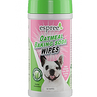 Espree Oatmeal Baking Soda Wipes Вологі серветки для собак з харчовою содою і протеїнами вівса, 50 шт