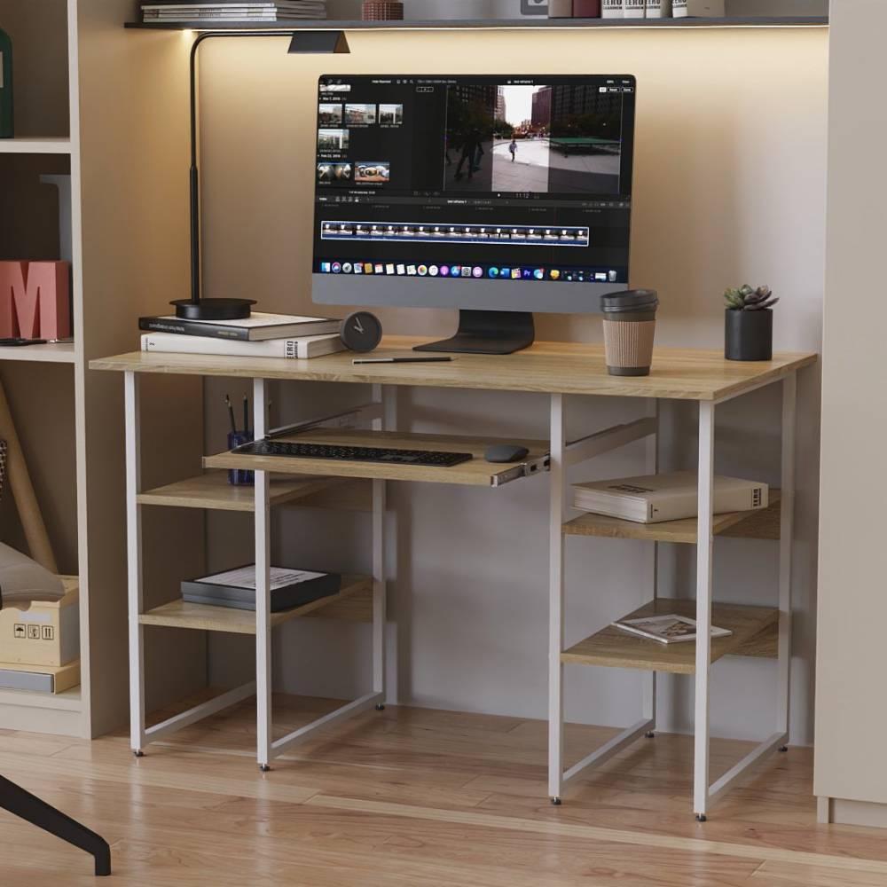 Письмовий стіл Ferrum-decor Тім 75x120x70 білий ДСП Дуб Сонома 16мм (FRD-101372)