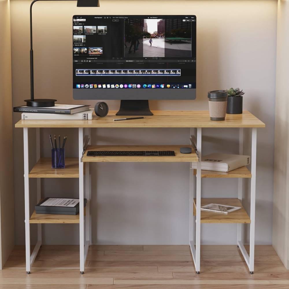 Комп'ютерний стіл Ferrum-decor Тім 75x140x70 білий ДСП Дуб Сан-Марино 16мм (FRD-101384)