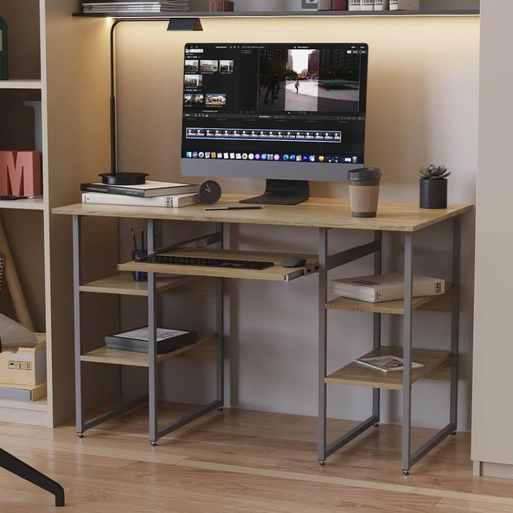 Письмовий стіл Ferrum-decor Тім 75x140x70 сірий ДСП Дуб Сонома 16мм (FRD-101898)