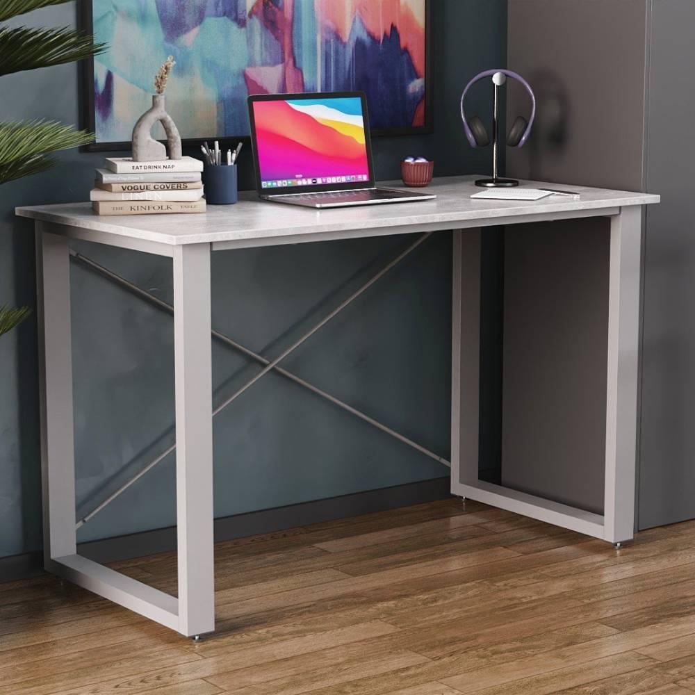 Письмовий стіл Ferrum-decor Драйв 750x1400x700 Сірий метал ДСП Бетон 32 мм (FRD-103414)