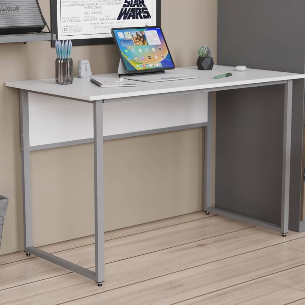 Комп'ютерний стіл Ferrum-decor Коді метал сірий, ДСП Білий 16 мм 120х60x76 см