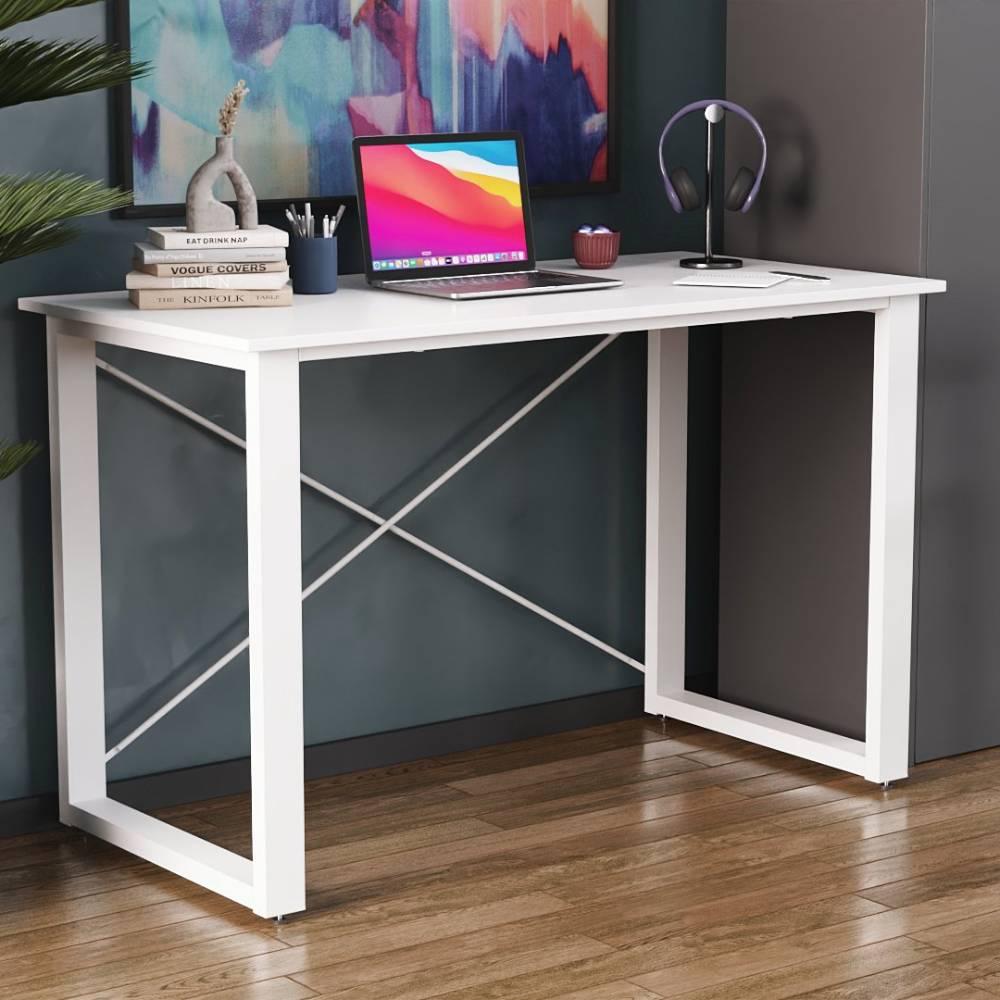 Письмовий стіл Ferrum-decor Драйв 750x1200x700 Білий метал ДСП Біле 16 мм (FRD-103185)