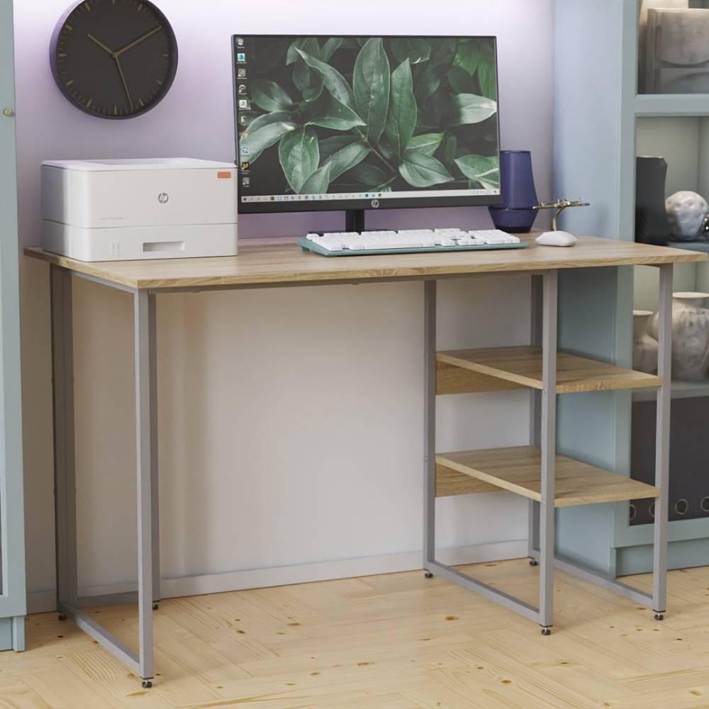 Письмовий стіл Ferrum-decor Кевін, метал сірий, ДСП Дуб сонома 16 мм 120x60х75 см