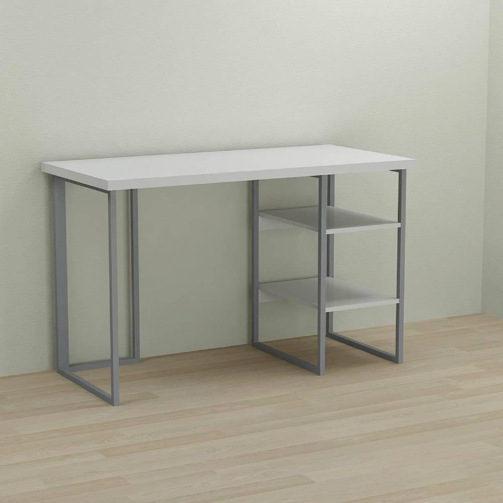 Письмовий стіл Ferrum-decor Кевін, метал сірий, ДСП Білий 32 мм 120x60х76 см