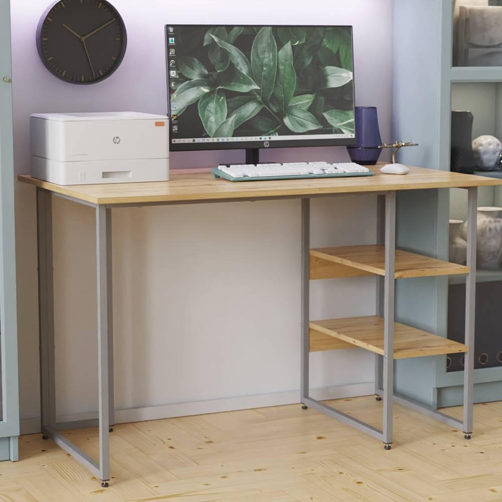 Письмовий стіл Ferrum-decor Кевін, метал сірий, ДСП Дуб сан марино 16 мм 140x60х75 см