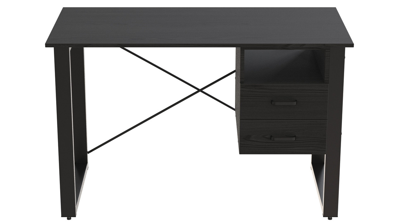Письмовий стіл із ящиками Ferrum-decor Оскар 750x1200x700 метал Чорний ДСП Сосна Кембра 16 мм (FRD-103257)
