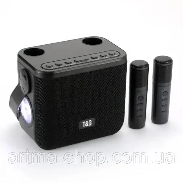 Портативна Bluetooth-колонка TG545DK з функцією speakerphone, радіо, 2 мікрофони, ліхтар, Потужність 10Вт, чорна, фото 1