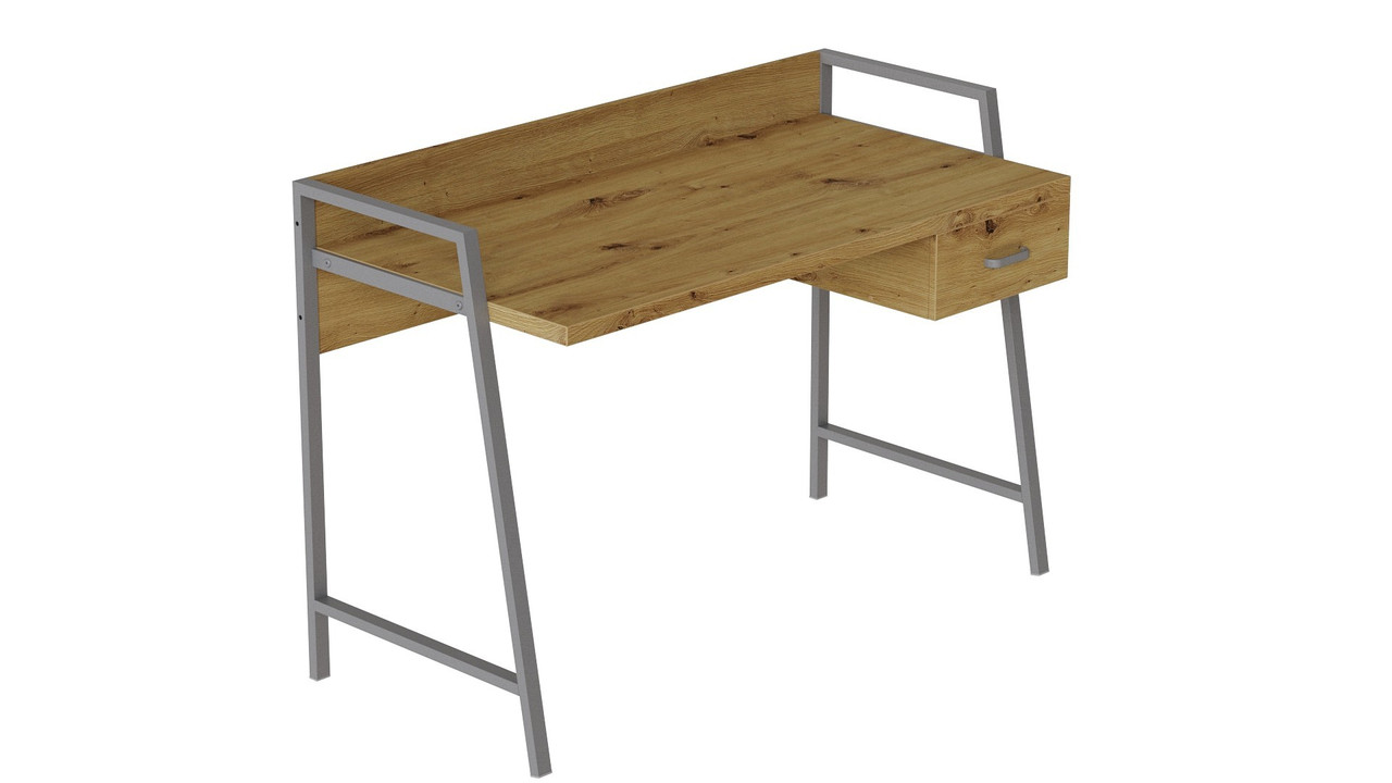 Письмовий стіл Ferrum-decor Комфорт 750x1000x600 Сірий метал ДСП Дуб Артізан 32 мм (FRD-103434)