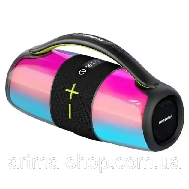 Портативна Bluetooth колонка HOPESTAR P54, LED, IPX6, BT5.3, USB, TF, FM, AUX, TWS, Потужність 40Вт, 5200mAh, чорна