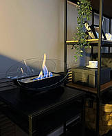 Біокамін настільний Franklin Ellips чорний сучасний камін на біопалищі без димоходу