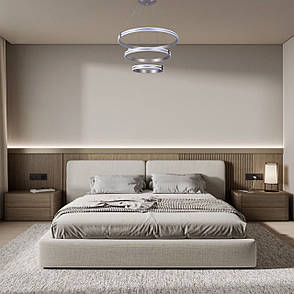 Підвісна led люстра 210W 40+60см в сатиновому кольорі (87-1220 (400+600+800) CF), фото 3