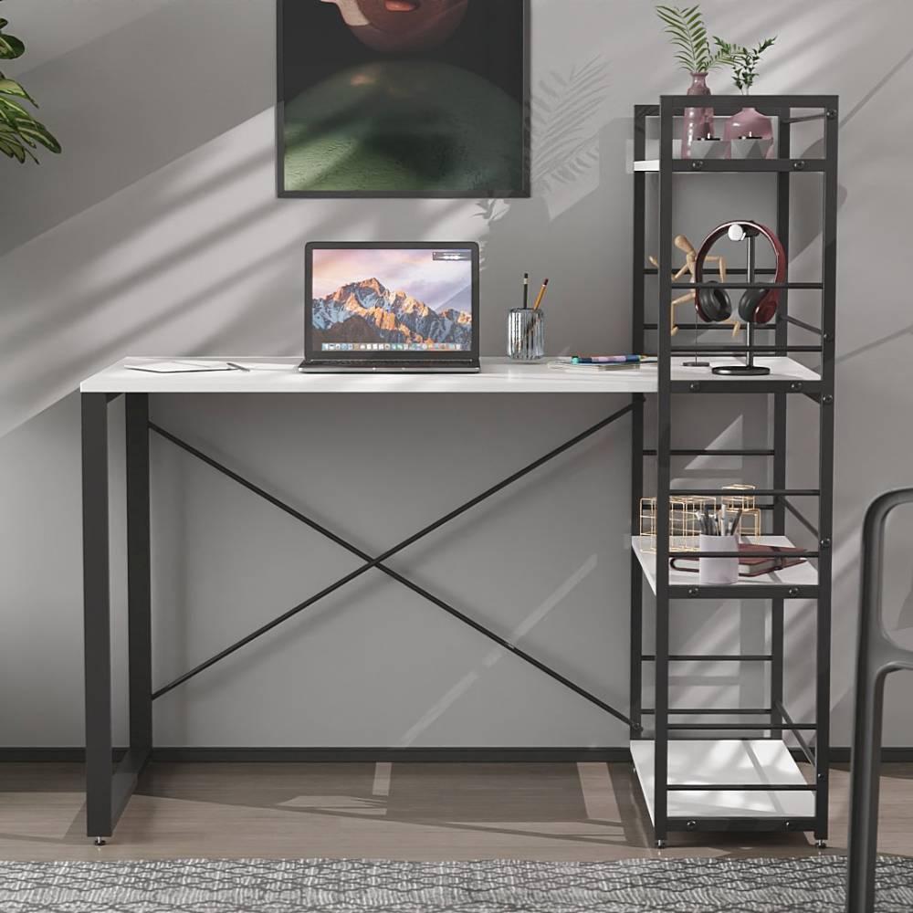 Письмовий стіл Ferrum-decor Серії Конект з етажеркою 75x120x600 чорний ДСП Біле 16мм (FRD-104219)