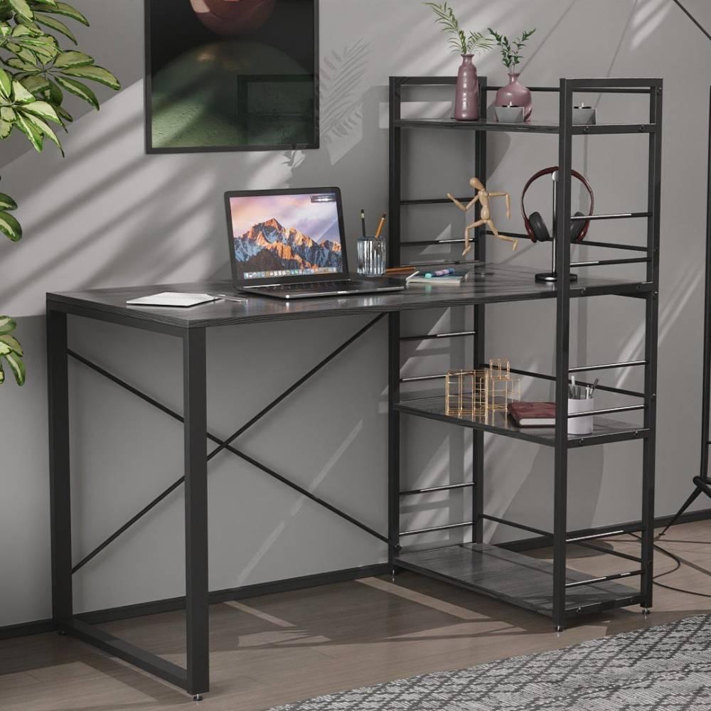 Письмовий стіл Ferrum-decor Серії Конект з етажеркою 75x120x60 чорний ДСП Сосна Кембра 16мм (FRD-104224)