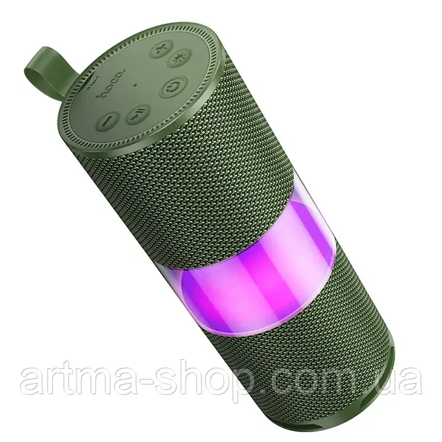 Портативна Bluetooth колонка HOCO HC29 Halo sports, Потужність 15Вт, RGB-підсвічування, Army Green