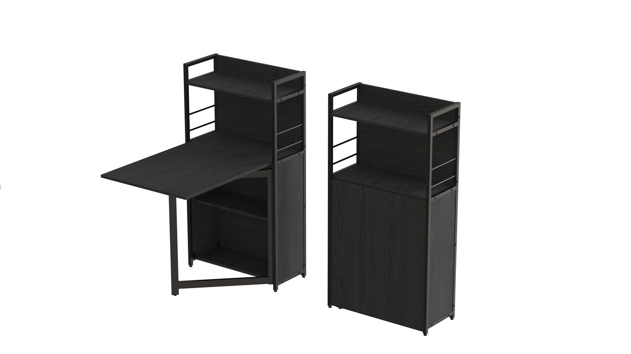 Стіл книжка з етажеркою Практик 1 Ferrum-decor 120x64x99 Чорний метал ДСП Сосна Кембра 16 мм (FRD-104613)