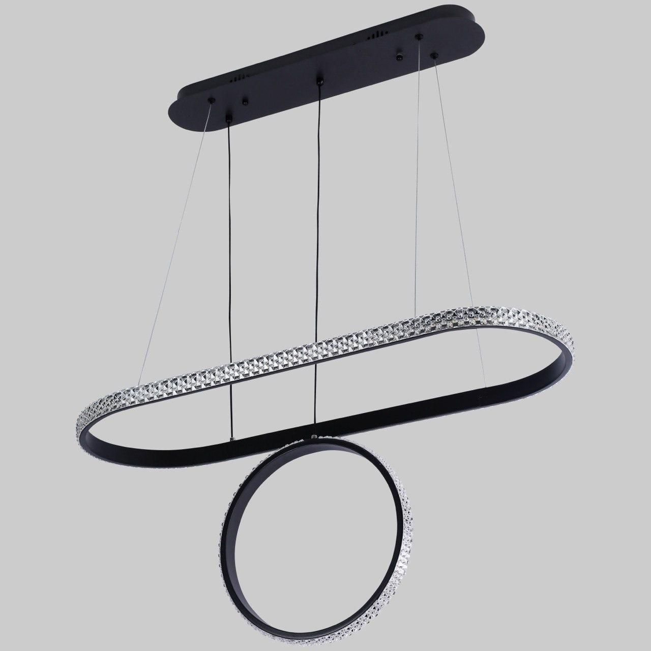 Підвісна led люстра 50W в чорному кольорі (87-1221 (800*300+300) BK)