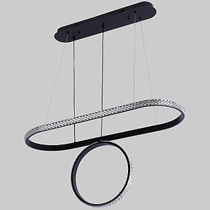 Підвісна led люстра 50W в чорному кольорі (87-1221 (800*300+300) BK), фото 1