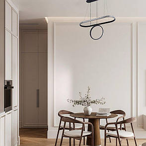 Підвісна led люстра 50W в чорному кольорі (87-1221 (800*300+300) BK), фото 3