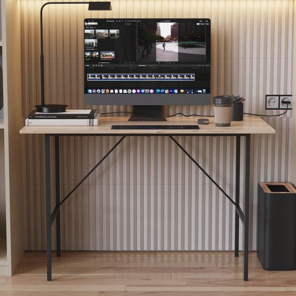 Стіл письмовий Line Тайм Ferrum-decor 750x1000x500 Чорний метал ДСП Дуб Сан-Марино 16 мм (FRD-104865)