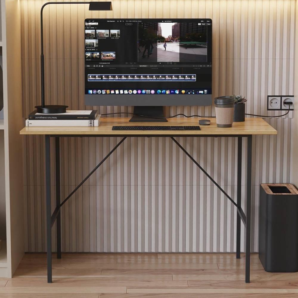 Стіл письмовий Line Тайм Ferrum-decor 750x1000x600 Чорний метал ДСП Дуб Артізан 16 мм (FRD-104876)