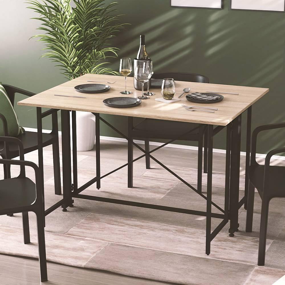 Стіл-книжка трансформер Оріон 3 Ferrum-decor 750x1150x880 Чорний метал ДСП Дуб Сонома 16 мм (FRD-105084)