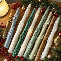 Молд для столової свічки "З ялинками". Дуже м'який топ еластичний силікон із зручною системою відкривання. 1 шт.