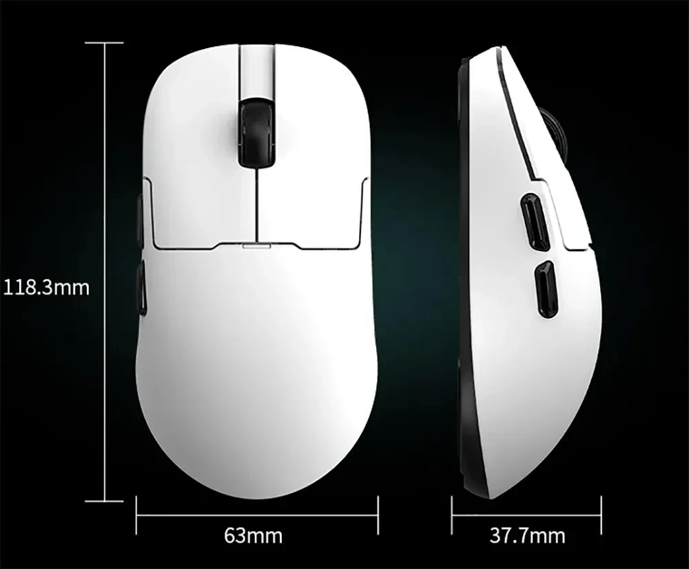 Ігрова миша бездротова Ajazz AJ159P MC White — 12000 DPI, легка 56 г, зарядна станція, фото 1