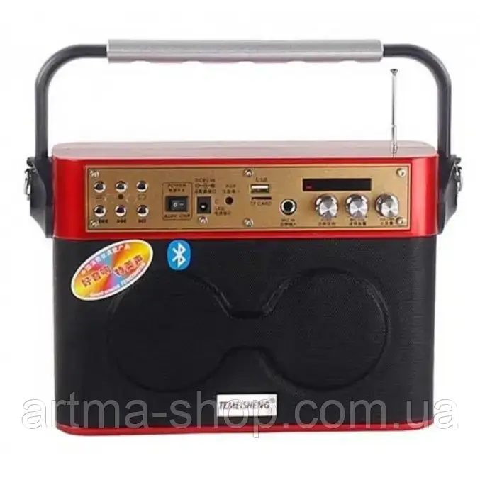 Портативна Bluetooth колонка-радіоприймач Temeisheng A4-2 з мікроіфоном, чорна