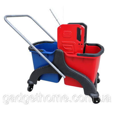 ТОП! Відро для швабр Planet Household візок для прибирання на 2 відра з віджимом 25+25 л (10249) - (gHome), фото 1