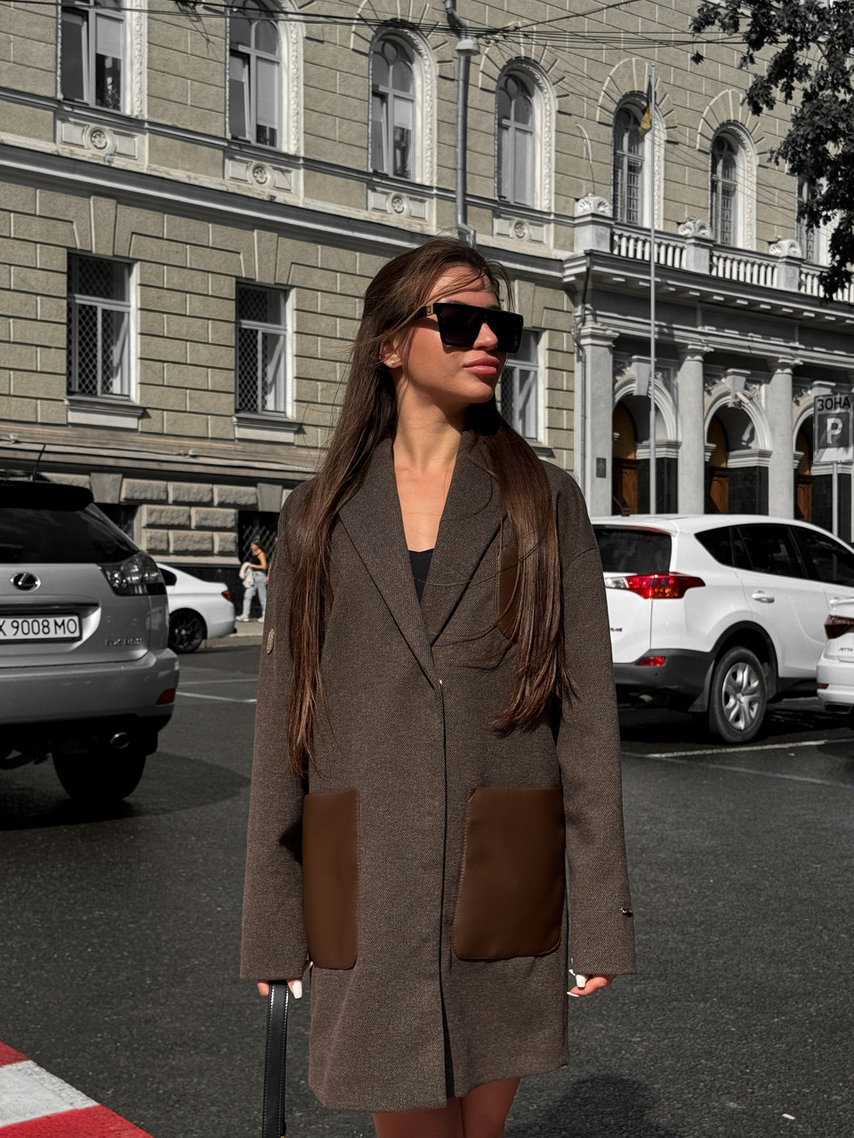 Модні жіночі пальто осінні молодіжні 40-48 шоколад, фото 1