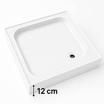 Душовий піддон SaNi 002 80х80х12 см квадратний акриловий, фото 3