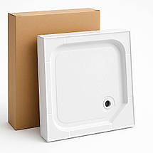 Душовий піддон SaNi 002 80х80х12 см квадратний акриловий, фото 4