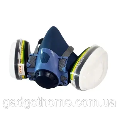 ТОП! Респіратор GTM напівмаска з фільтром 703- ABEK1 та передфільтрами 7N11 (7500ABEK1-KIT) - (gHome), фото 1