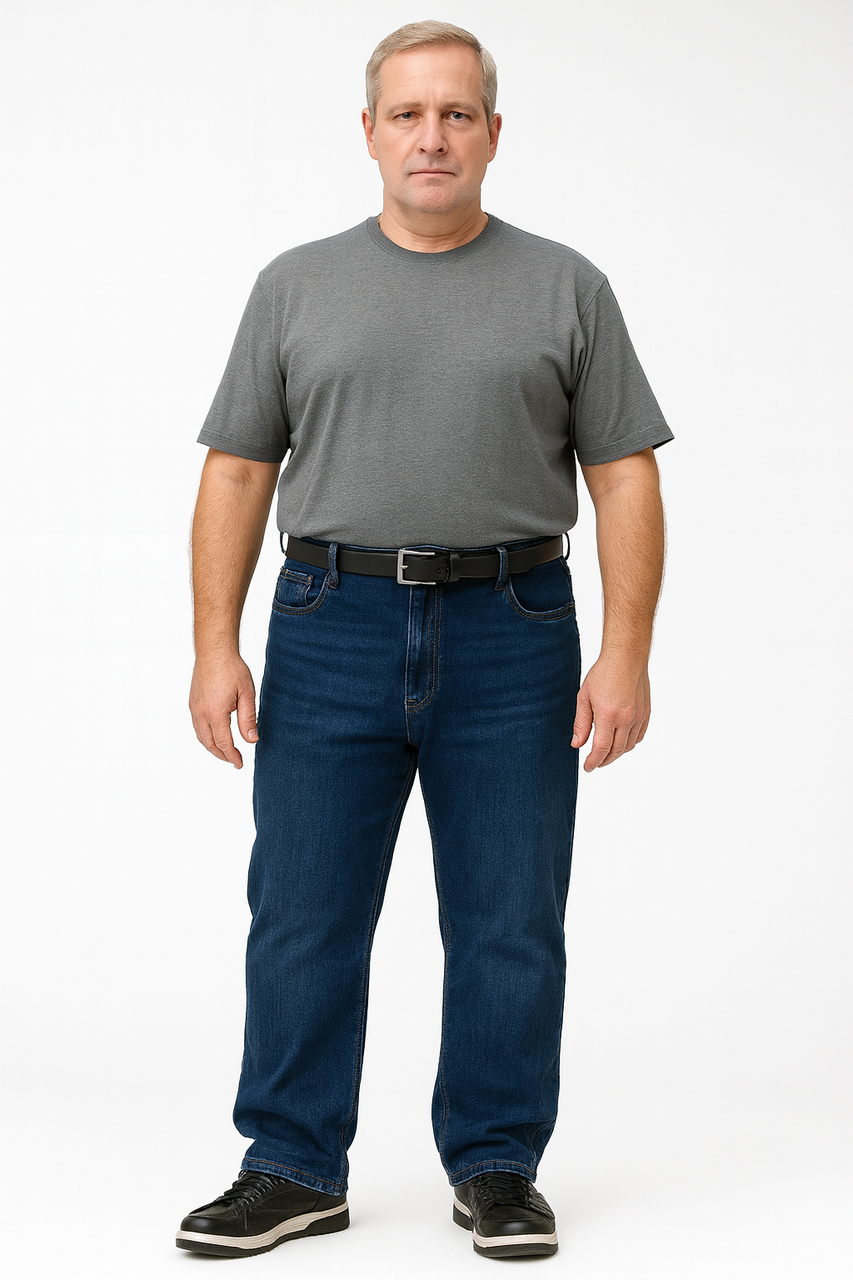 Джинси чоловічі Baron JNS великі розміри, класичний крій, щільний денім,46 Синій, фото 1