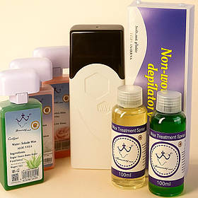 Набір для депіляції та шугарингу з воскоплавом 40Вт, набір 7в1 (паста 150г 3шт, смужки 100шт, засоби 100мл)