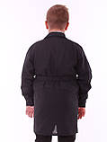 Халат шкільний робочий Garment Factory на кнопках, бавовна 100%, колір чорний, 44 розмір | Халат на трудове, фото 8