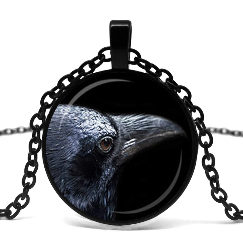 Кулон чорний ворон підвіска голова ворона амулет з вороном, фото 1