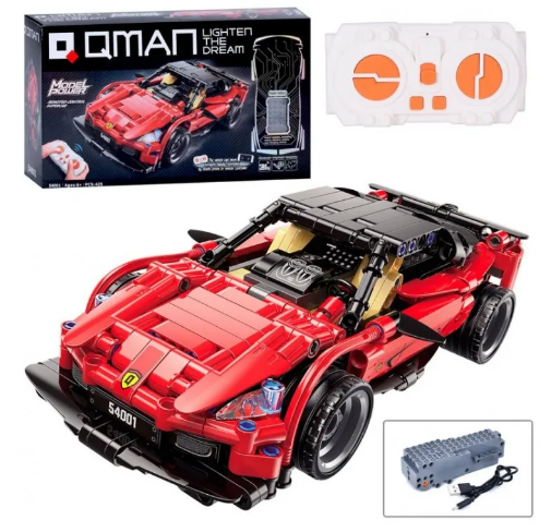 Дитячий конструктор Qman 54001, машинка на пульті керування